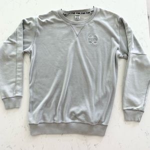 Victoria Secrets Pink Velour and Cotton Pullover Logo Sweatshirt